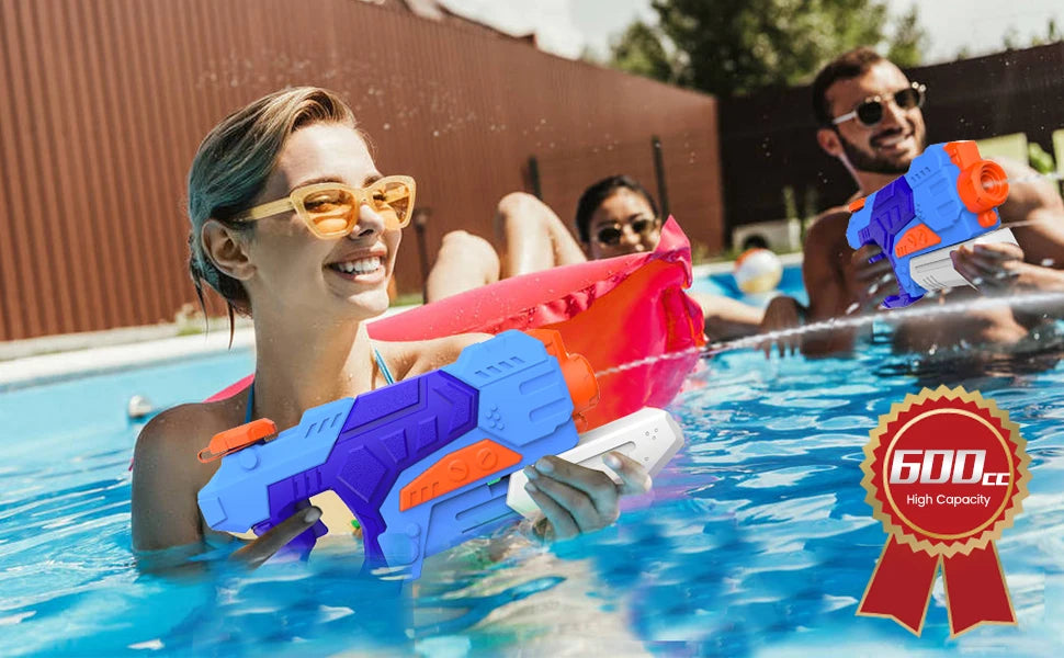 Kiztoys Water Gun Toys for Kids, 2 Pack Powerful Water Pistols with 1200ML Large Capacity and 33ft Long Range for Summer Water