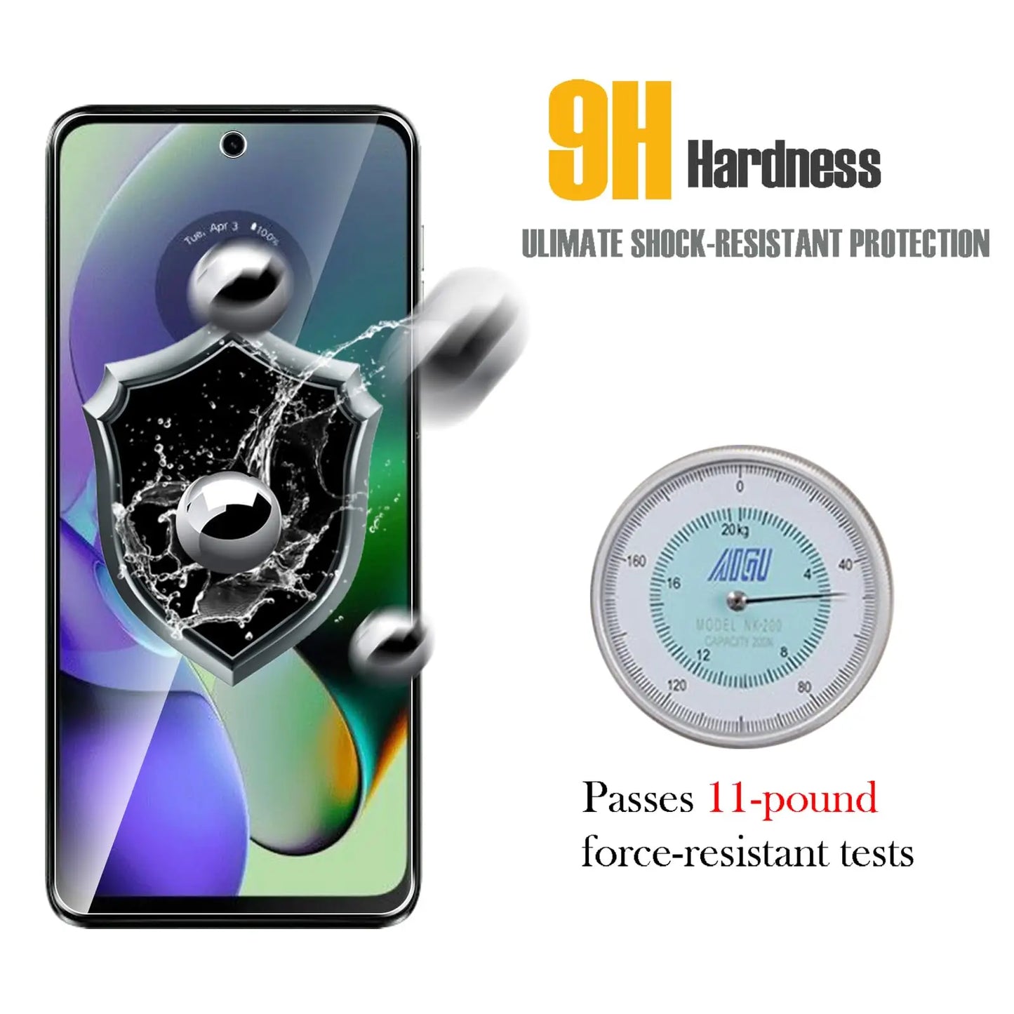 Screen Protector For Motorola Moto G54 Power Tempered Glass HD Crystal High Aluminum  9H Case Friendly