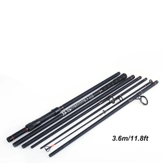 3.6M Portable Carbon Fiber Carp Spinning Rod Black-1