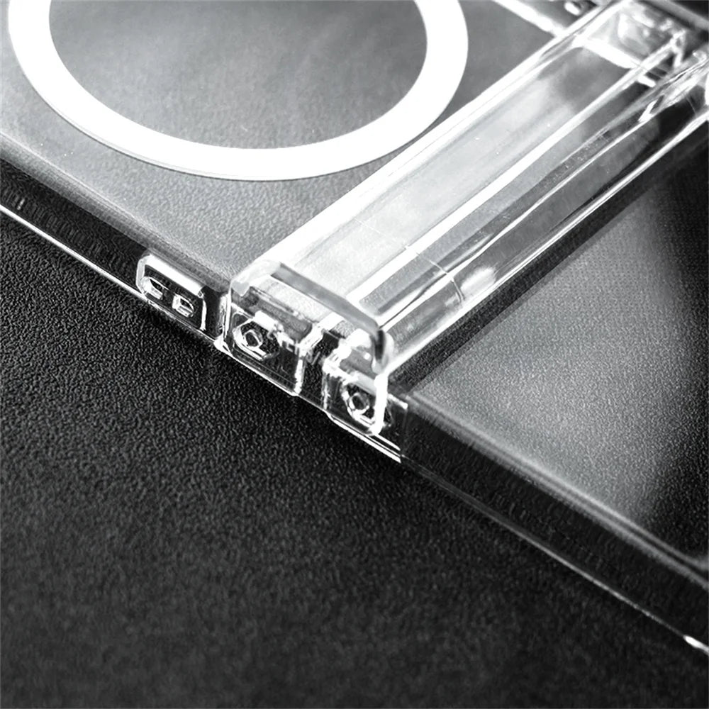 Clear Not Yellowing Magnetic Case for Samsung Galaxy Z Flip6 Zflip5 ZFlip 3 4 5 6 Flip3 ZFlip4 Hinge Magsafe 3in1 Acrylic Cover