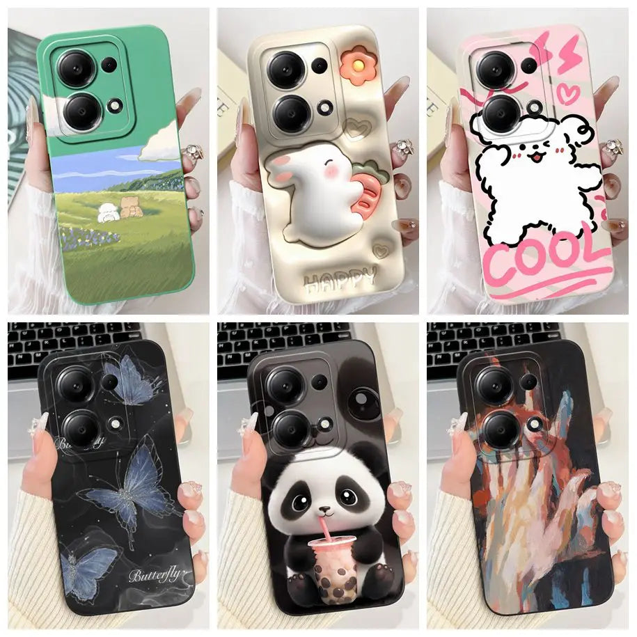 For Xiaomi Poco M6 Pro 4G Case 2024 Cute Rabbit Panda Shockproof Silicone Soft Matte Phone Cases For Xiomi Poco M6 Pro 4G Fundas