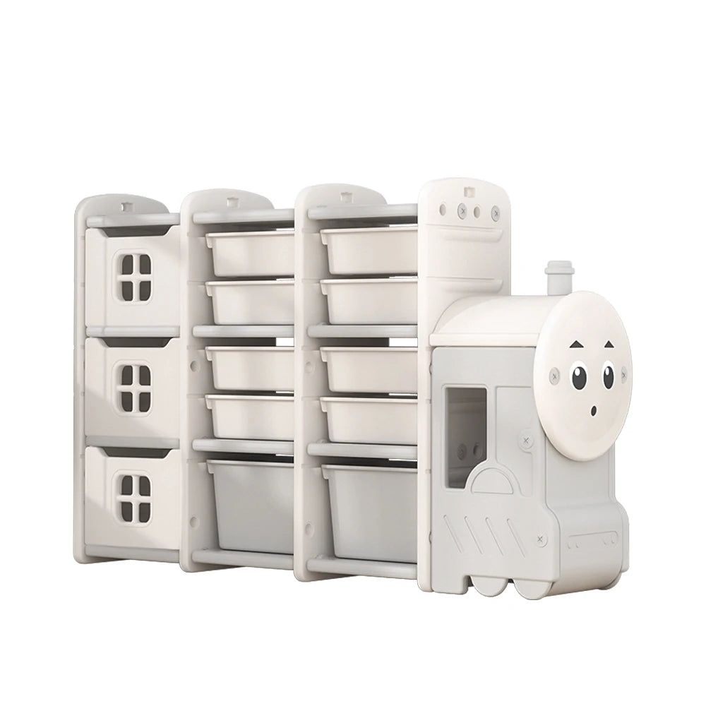 Livingandhome Cute Train Shape Toys Storage Rack for Kids Floor Standing