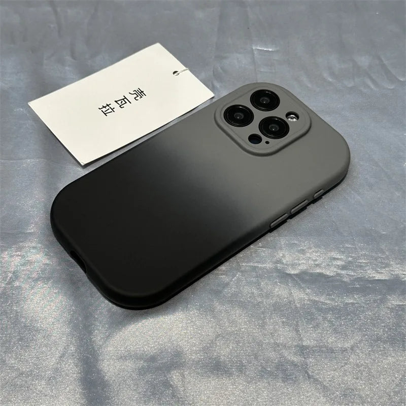 Fashion Silicone Soft Gradient Color Phone Case For iPhone 11 12 13 14 15 16 Pro Plus Matte Bumper Cases Cover