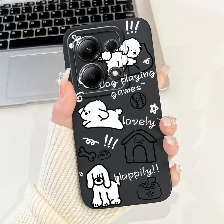 For Xiaomi Poco M6 Pro 4G Case 2024 Cute Rabbit Panda Shockproof Silicone Soft Matte Phone Cases For Xiomi Poco M6 Pro 4G Fundas
