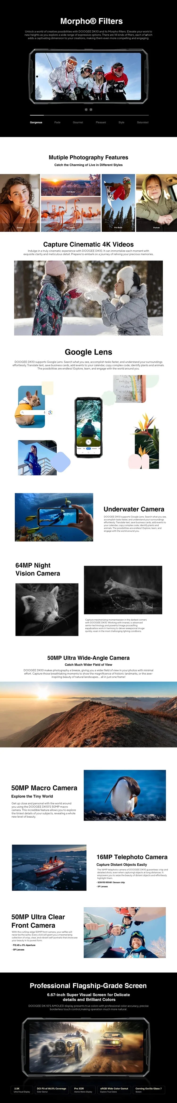 World Premiere DOOGEE DK 10 5G Dimensity 8020 Morpho Quad Camera 50MP Rugged Phone  6.67" 120Hz 2.5K AMOLED 120W 32 GB+512 GB