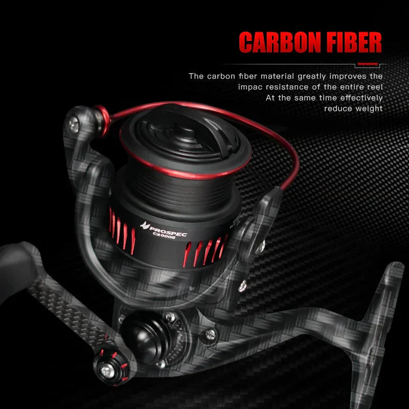 Ultralight Carbon Fiber Spinning Reel 9kg Max Drag Black-2