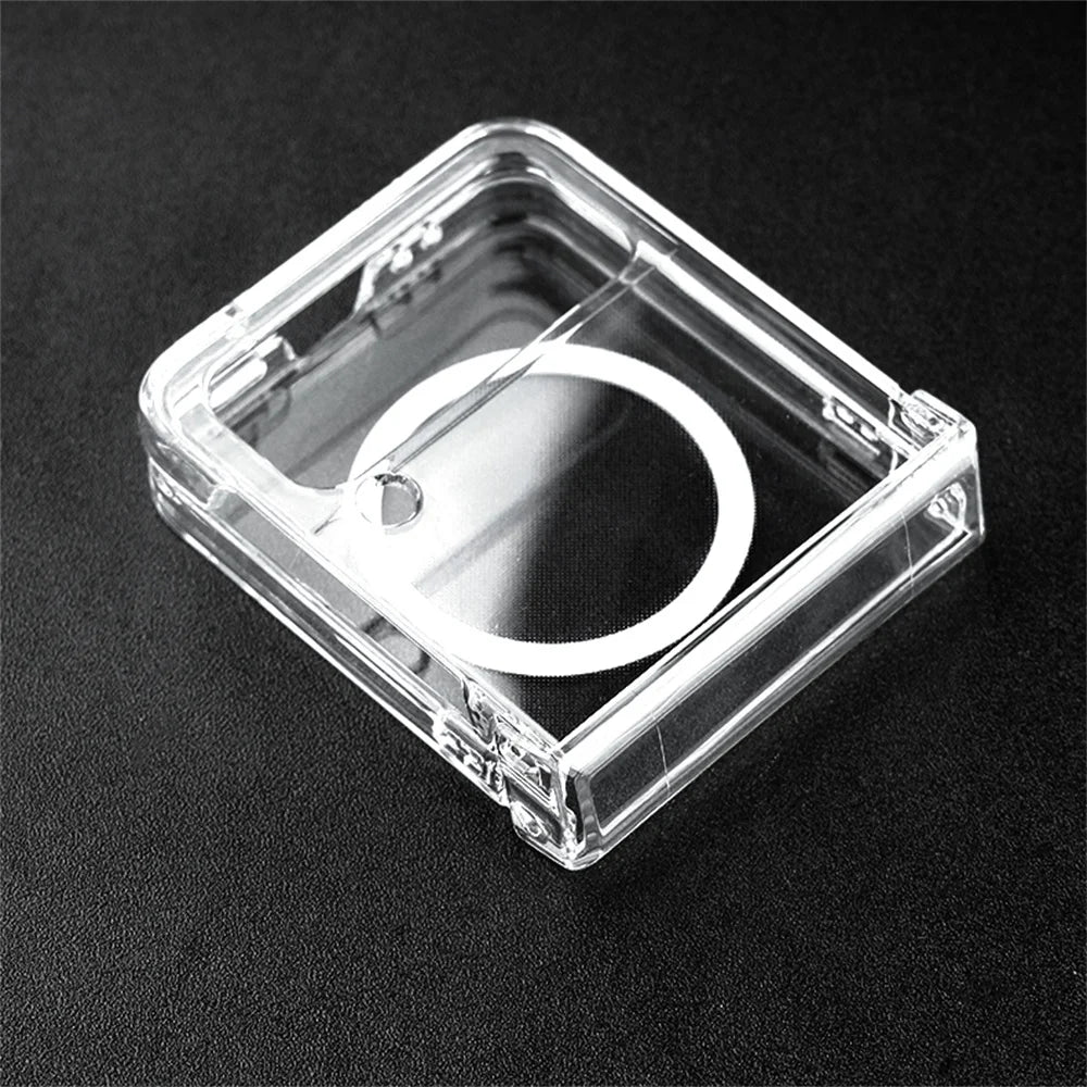 Clear Not Yellowing Magnetic Case for Samsung Galaxy Z Flip6 Zflip5 ZFlip 3 4 5 6 Flip3 ZFlip4 Hinge Magsafe 3in1 Acrylic Cover