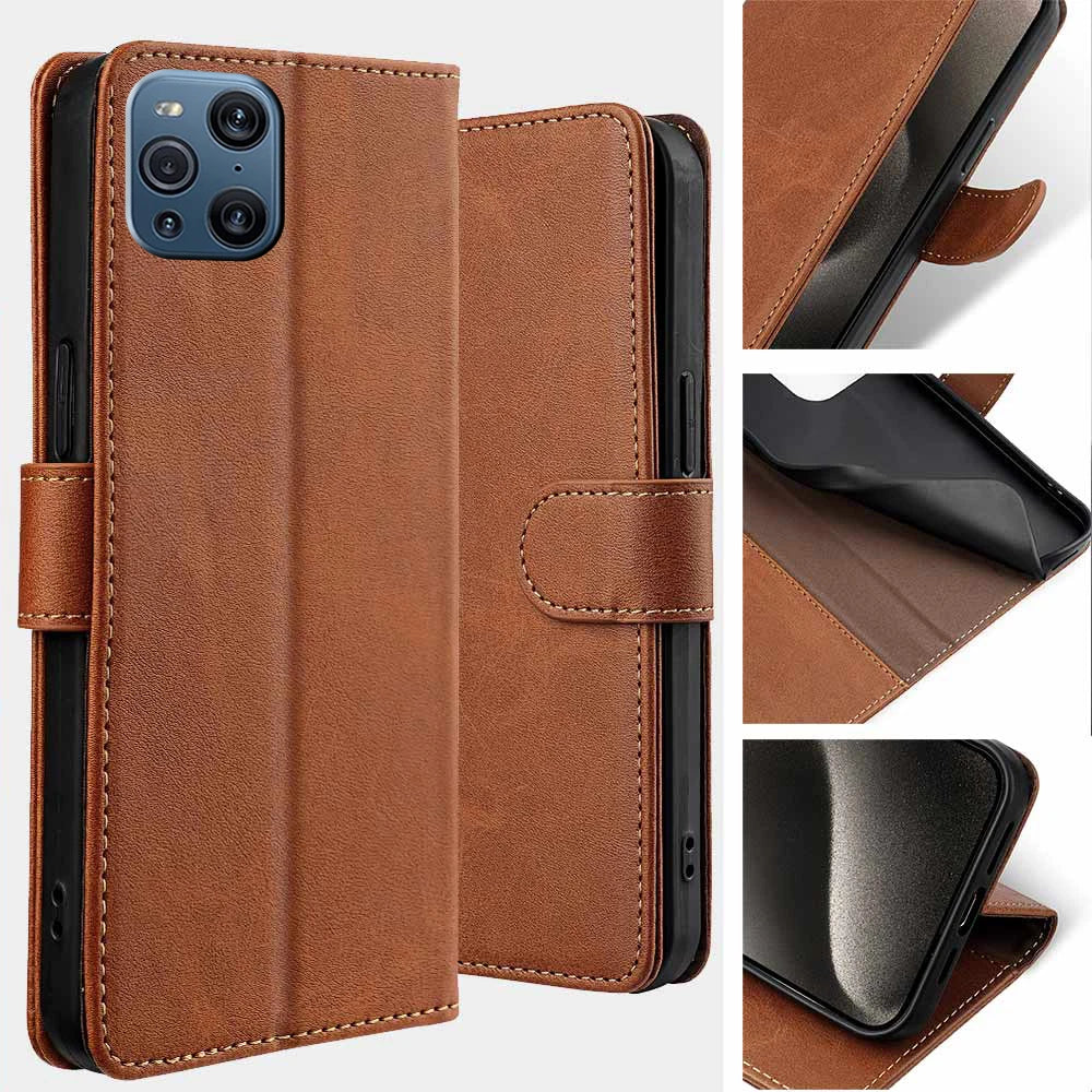 Funda Flip Leather Wallet Case For OPPO Find X2 X3 Pro find X3 X2 Neo X3 Lite Magnet Buckle Protect Cover Case RFID Blocking