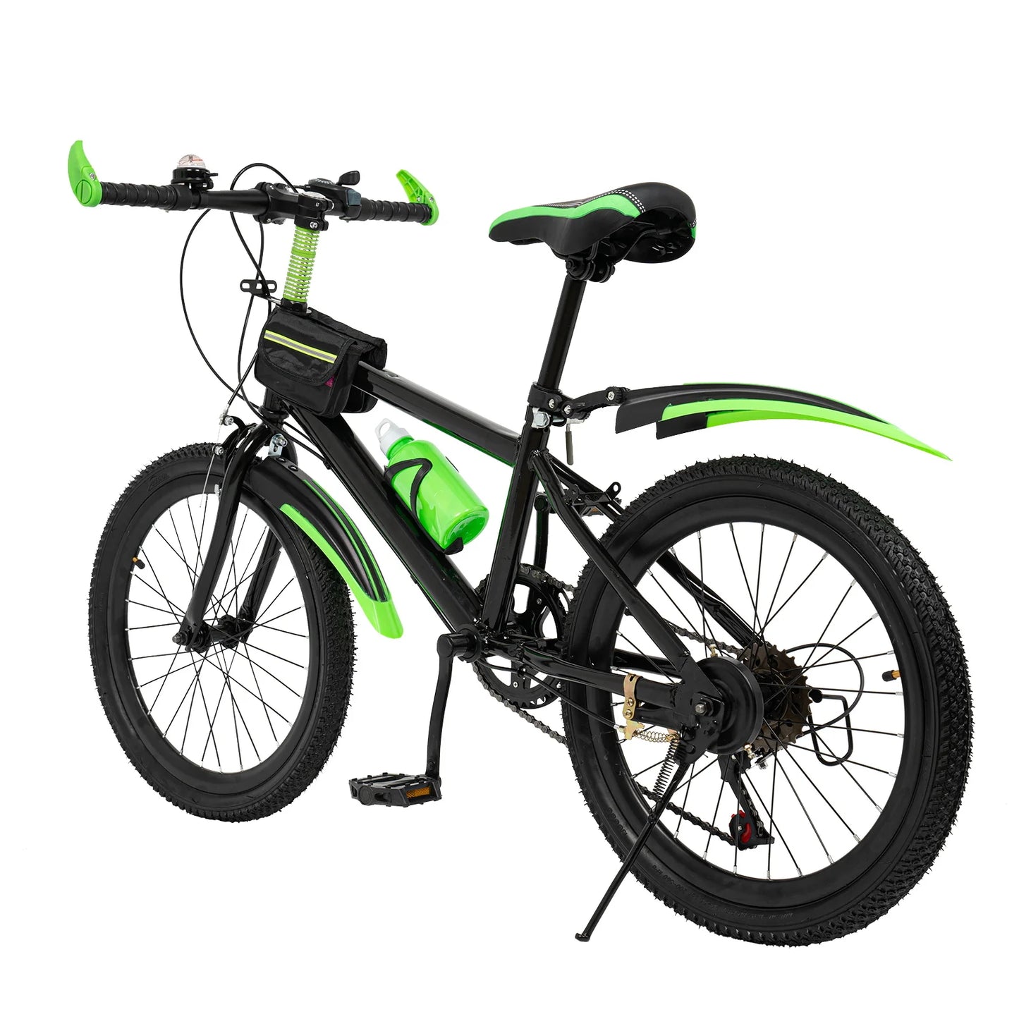 20 Inch Mountain Bike 7 Speed Gears, Adjustable Seat Kids' Bike with Mudguards Kettle Holder Kettle for Boys Girls 8-13 years