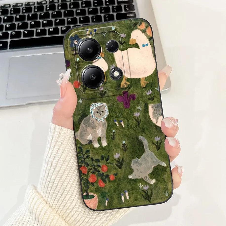 For Xiaomi Poco M6 Pro 4G Case 2024 Cute Rabbit Panda Shockproof Silicone Soft Matte Phone Cases For Xiomi Poco M6 Pro 4G Fundas