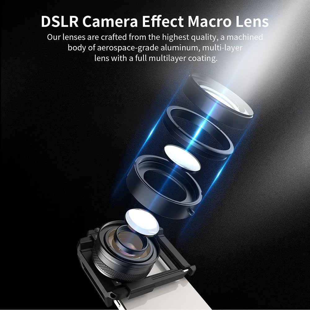 APEXEL 10-20X Zoom Macro Lens  HD Micro Phone Camera Lenses Support Eye Macro Photography for iPhone Samsung all Smartphones