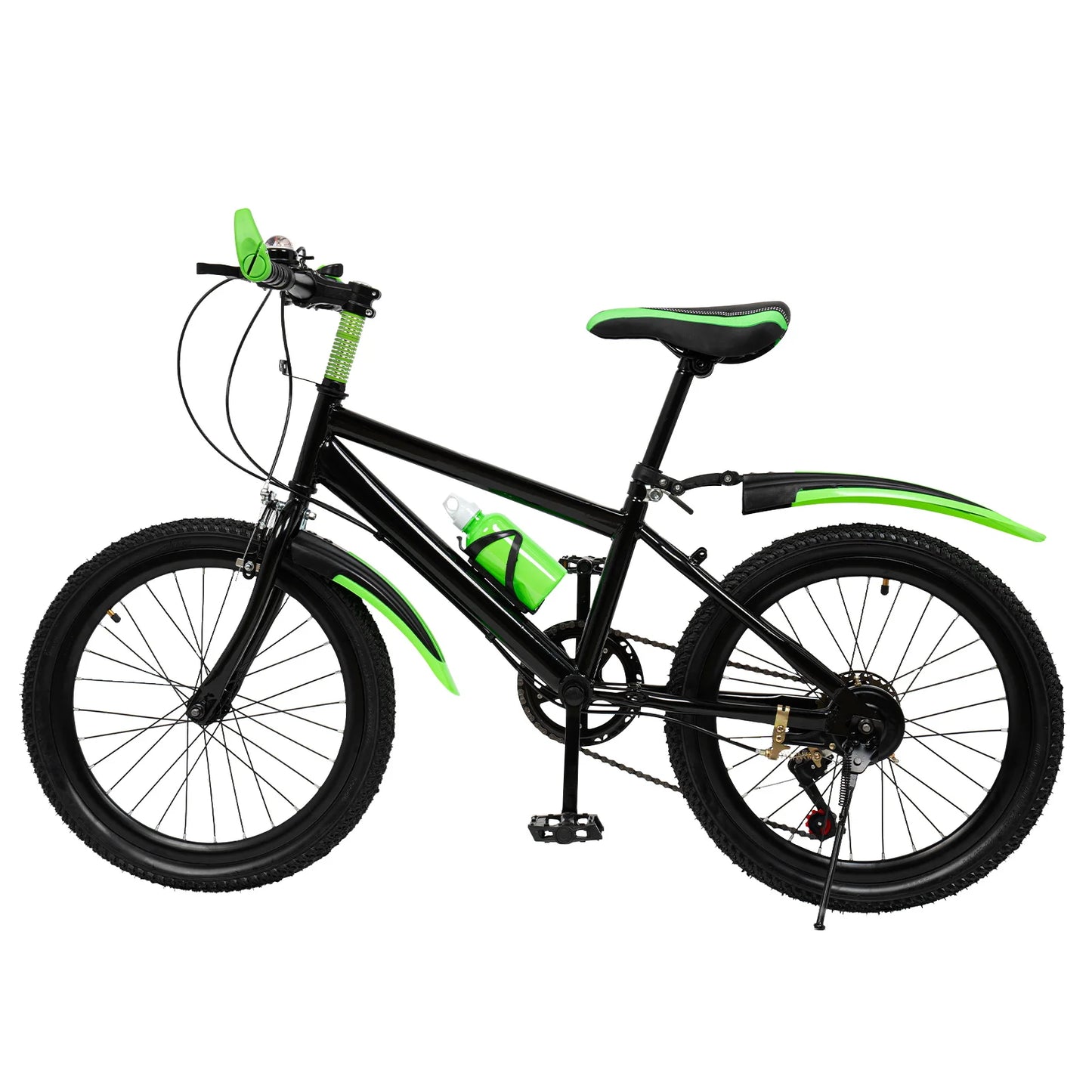 20 Inch Mountain Bike 7 Speed Gears, Adjustable Seat Kids' Bike with Mudguards Kettle Holder Kettle for Boys Girls 8-13 years