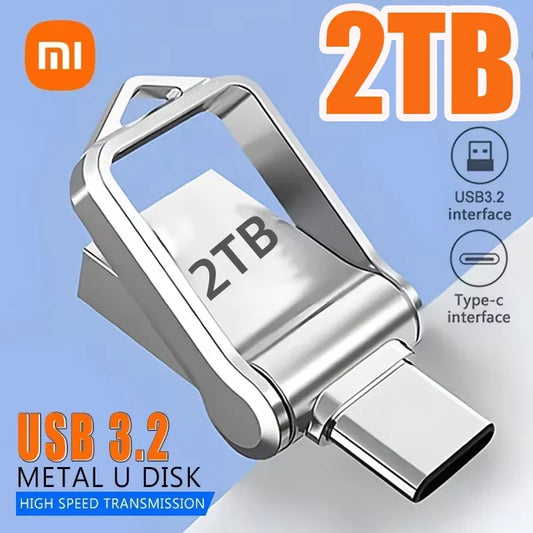Xiaomi 2TB Flash Drive High Speed USB 1TB Type-C Interface Large Capacity Dual Purpose Flash Drive Mobile Phone Computer Disk