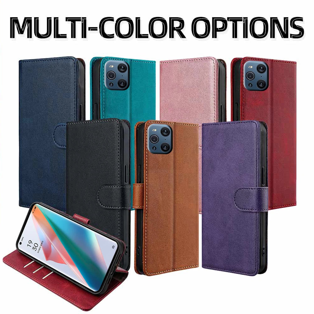 Funda Flip Leather Wallet Case For OPPO Find X2 X3 Pro find X3 X2 Neo X3 Lite Magnet Buckle Protect Cover Case RFID Blocking