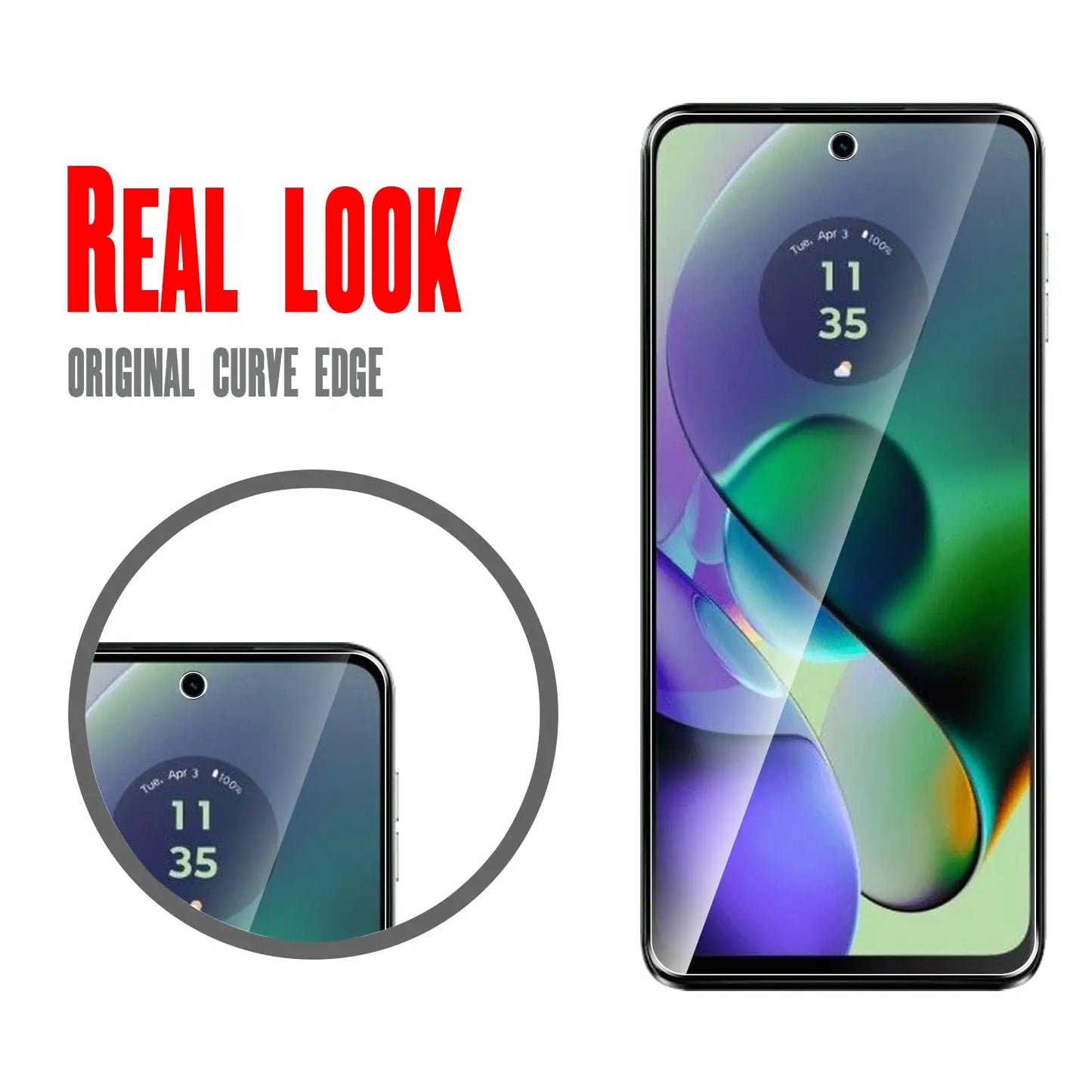 Screen Protector For Motorola Moto G54 Power Tempered Glass HD Crystal High Aluminum  9H Case Friendly