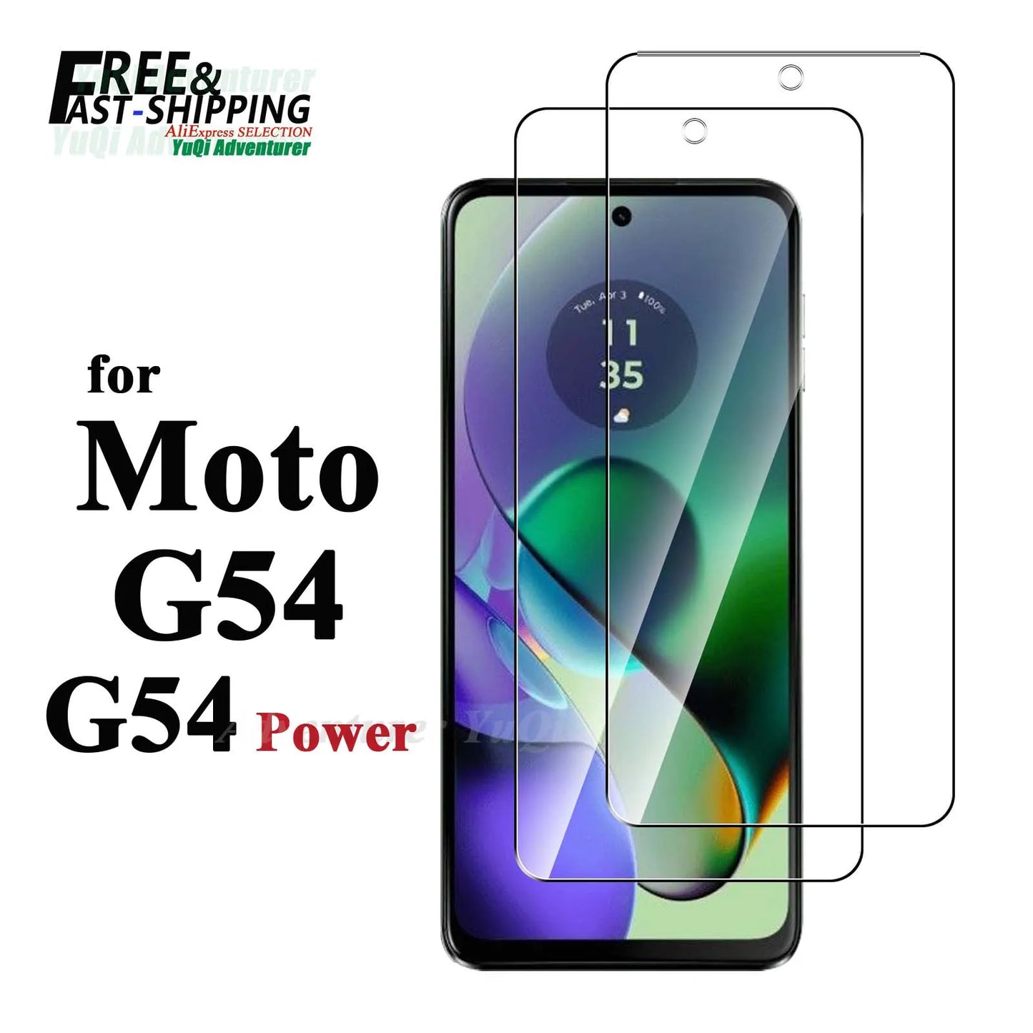 Screen Protector For Motorola Moto G54 Power Tempered Glass HD Crystal High Aluminum  9H Case Friendly