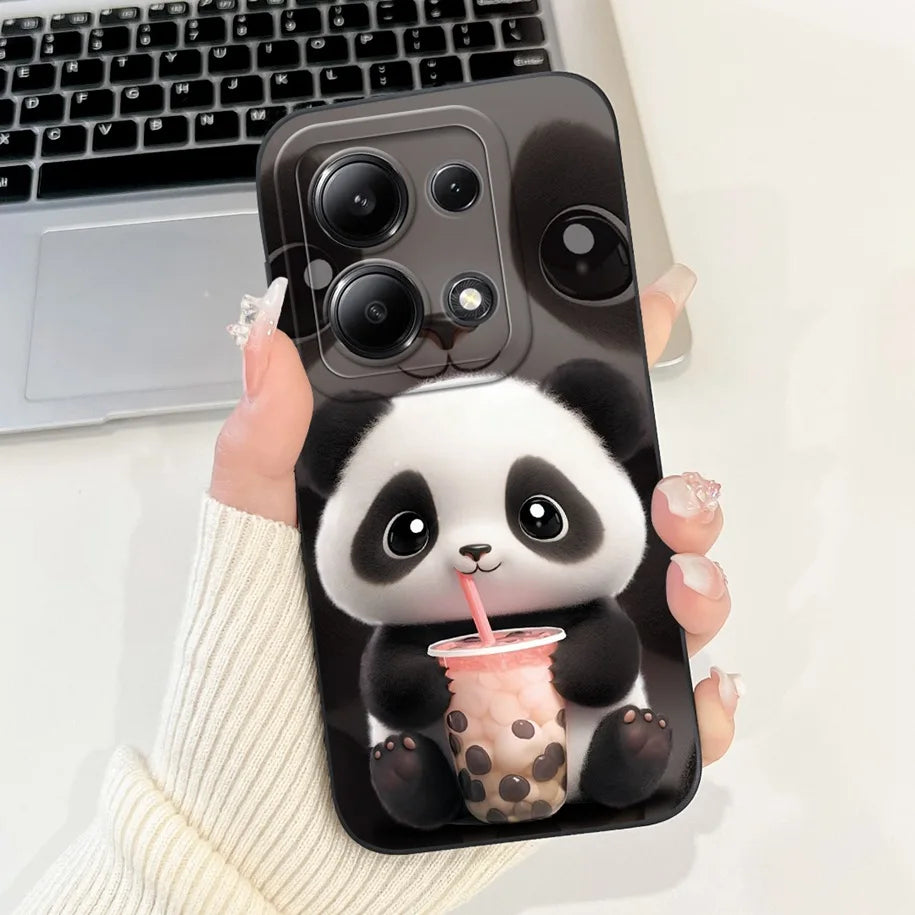 For Xiaomi Poco M6 Pro 4G Case 2024 Cute Rabbit Panda Shockproof Silicone Soft Matte Phone Cases For Xiomi Poco M6 Pro 4G Fundas