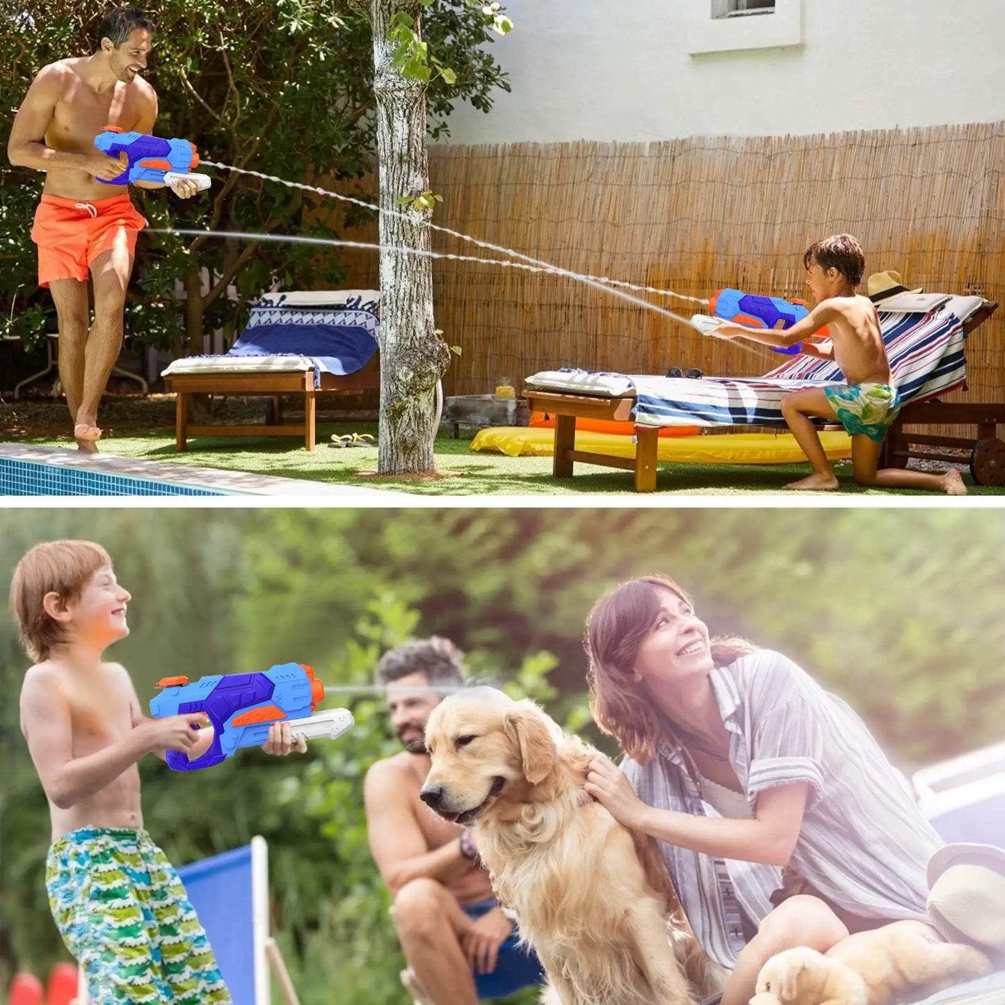 Kiztoys Water Gun Toys for Kids, 2 Pack Powerful Water Pistols with 1200ML Large Capacity and 33ft Long Range for Summer Water