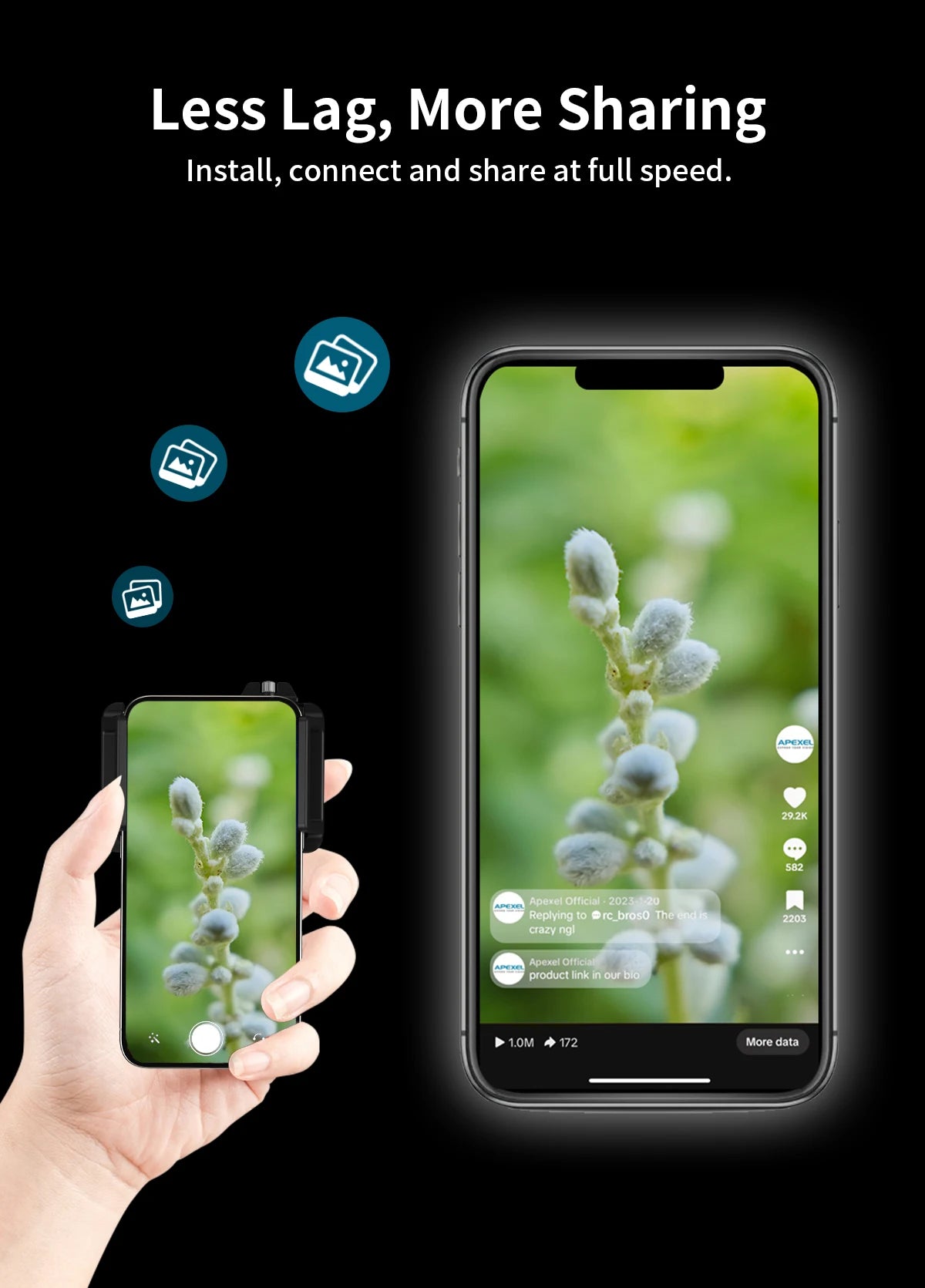 APEXEL 10-20X Zoom Macro Lens  HD Micro Phone Camera Lenses Support Eye Macro Photography for iPhone Samsung all Smartphones