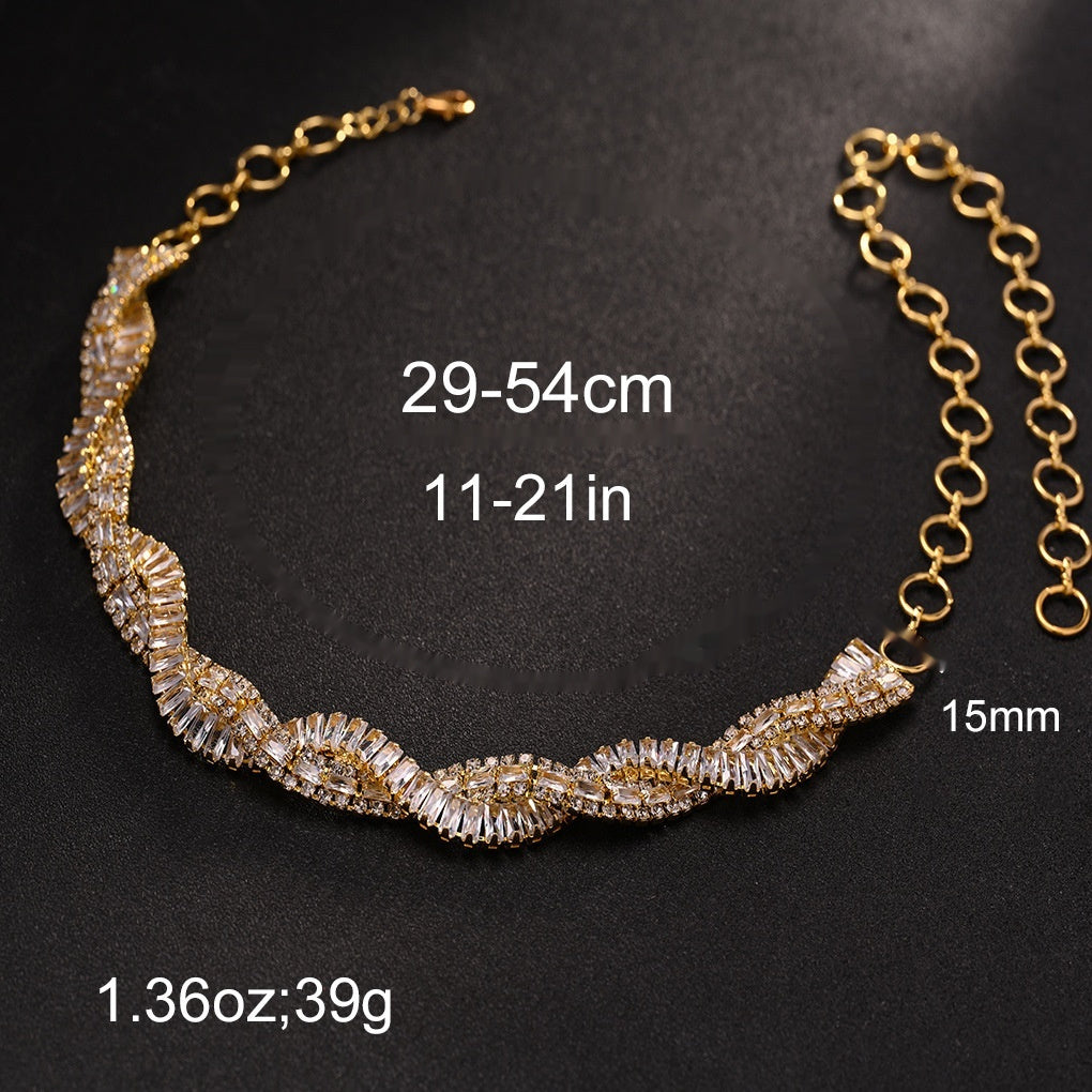 Cross Rhinestone Necklace Female Fashion