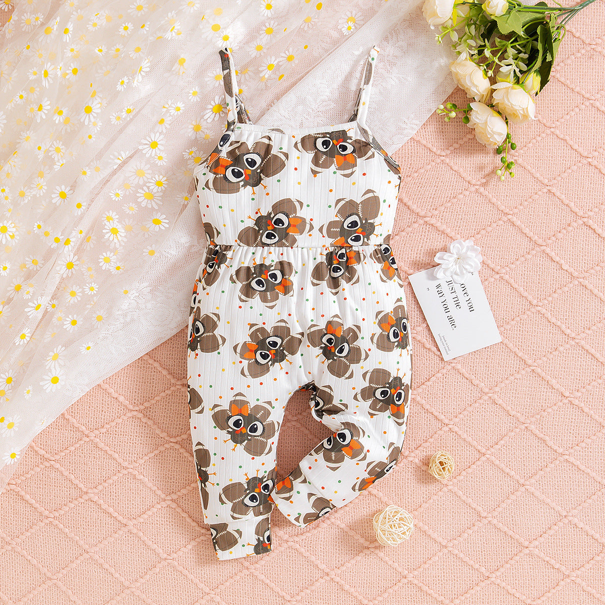Infant Toddler Romper Thanksgiving Cock Element Suspender Jumpsuit
