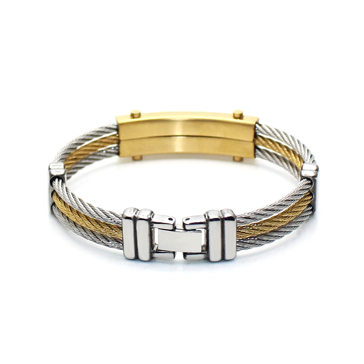 Three-ring Steel Wire Braided Hemp Rope Bracelet