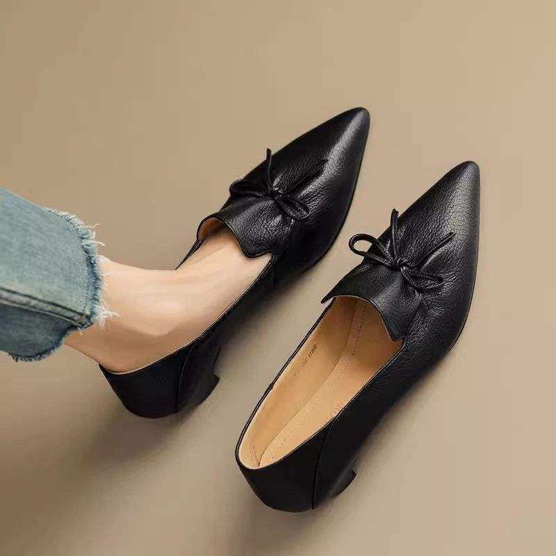Women's Low Heel Soft Surface Pointed Toe Shoes