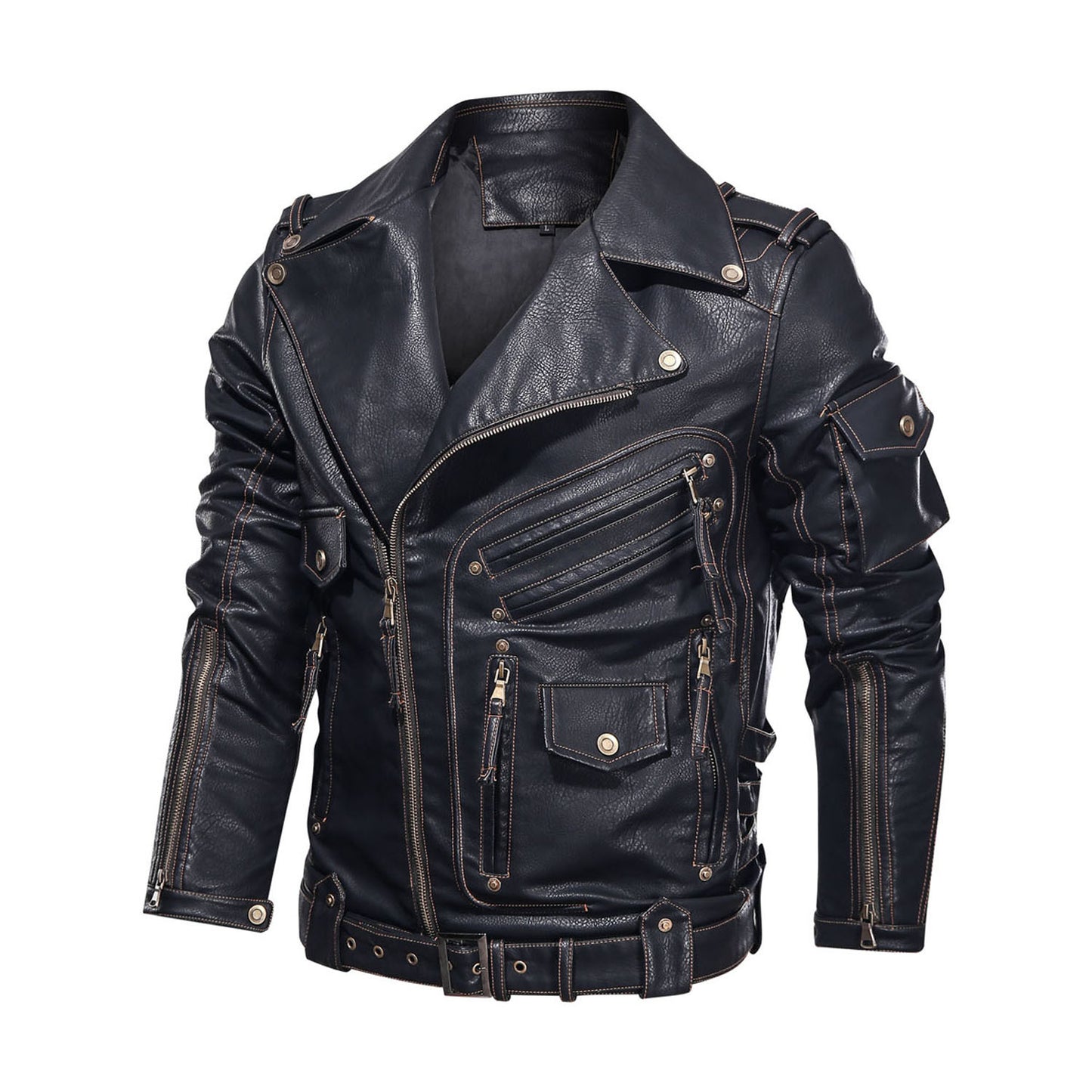 Motorcycle Leather Jacket, Punk Style PU Jacket