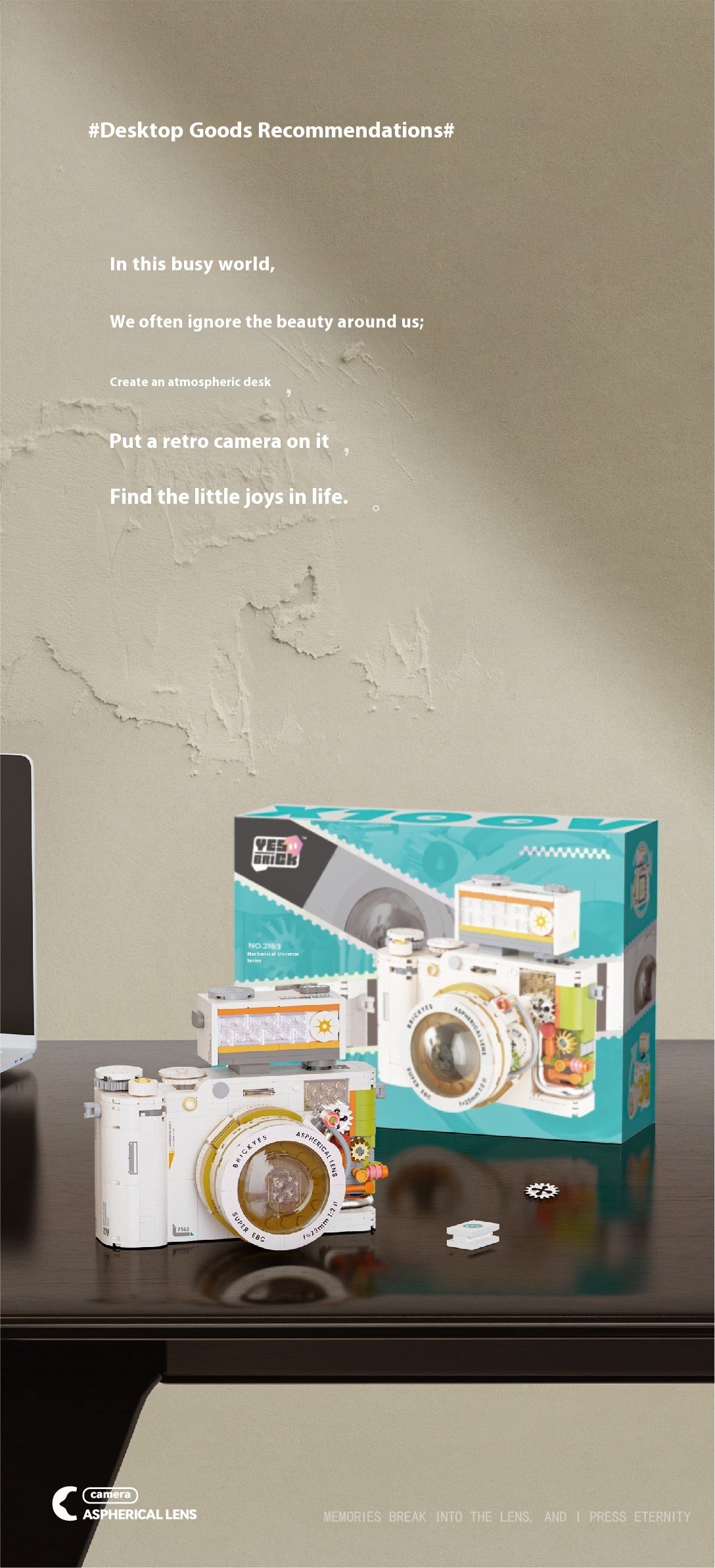 Building Blocks Mechanical Universe Retro Camera Assembled Handmade Toy Model Ornaments