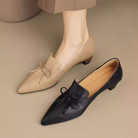 Women's Low Heel Soft Surface Pointed Toe Shoes