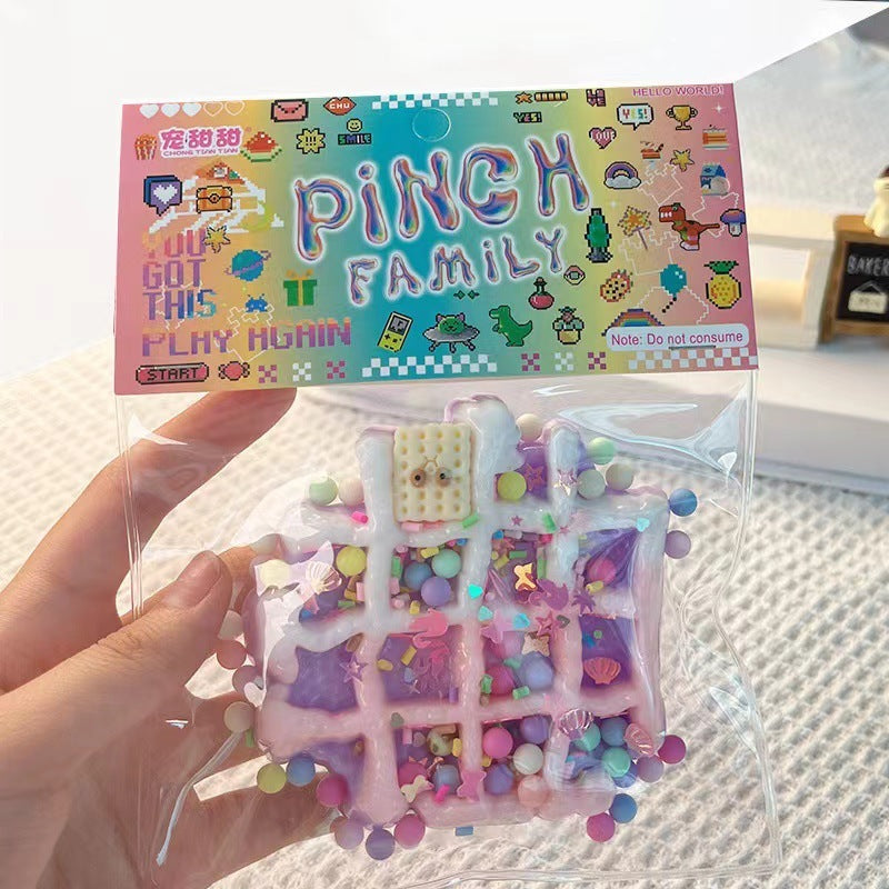 Dopamine Rainbow Kitten Cheese Squeezing Toy Silicone Slow Rebound Decompression