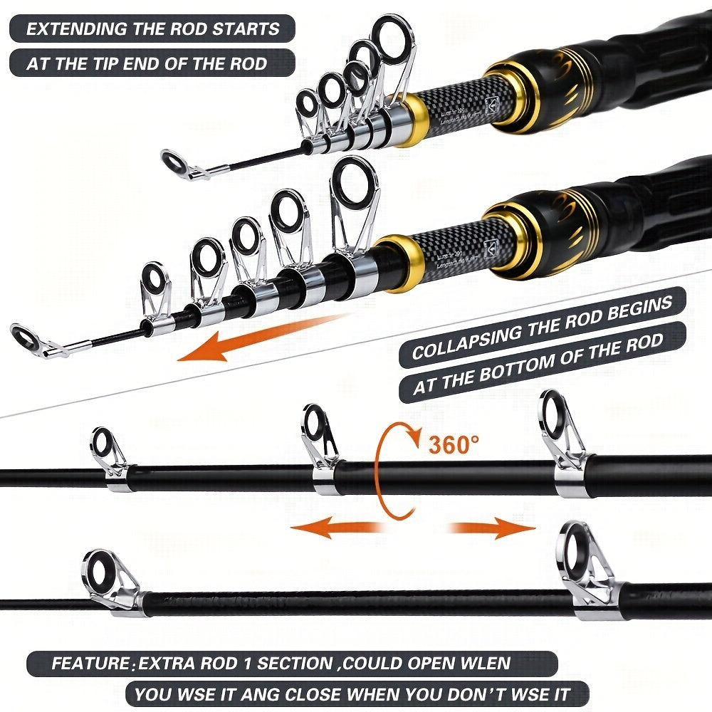 Fishing Rod Reel Combo Kit with Lures and Bag-1