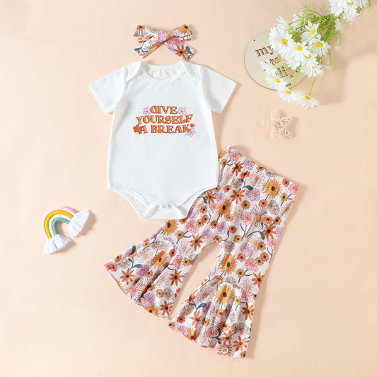 Infant Toddler Clothing Casual Short Sleeve Letter Set