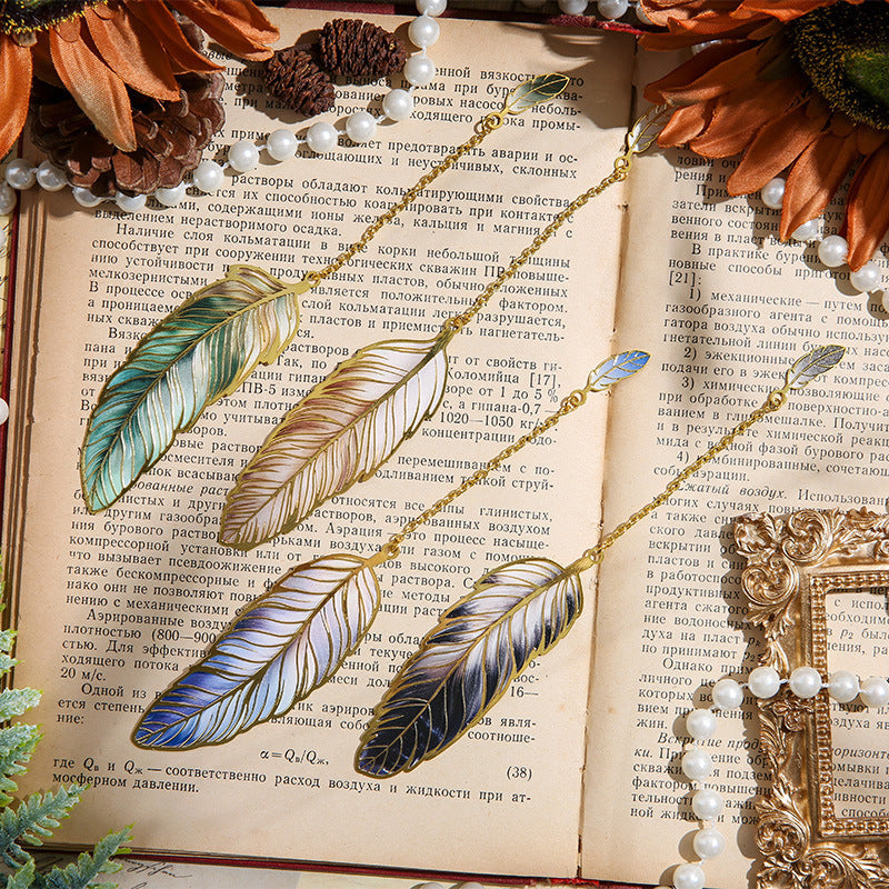 Classical Chinese Style Cultural And Creative Feather Bookmark