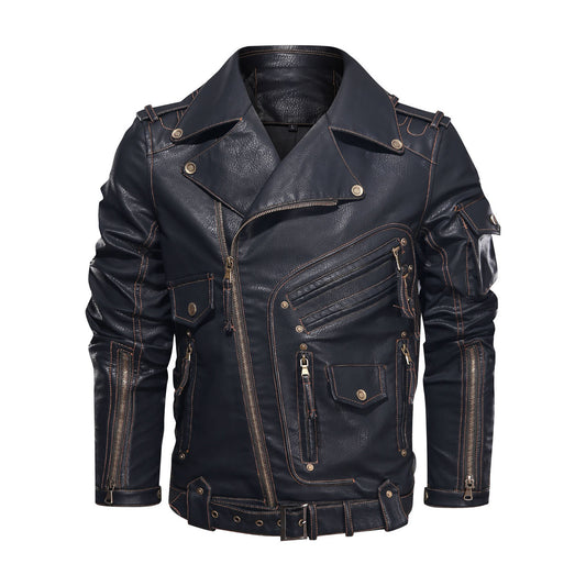 Motorcycle Leather Jacket, Punk Style PU Jacket
