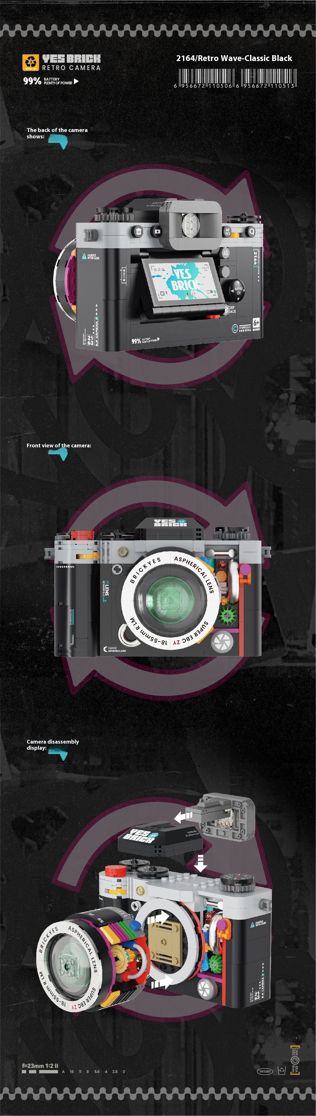 Building Blocks Mechanical Universe Retro Camera Assembled Handmade Toy Model Ornaments