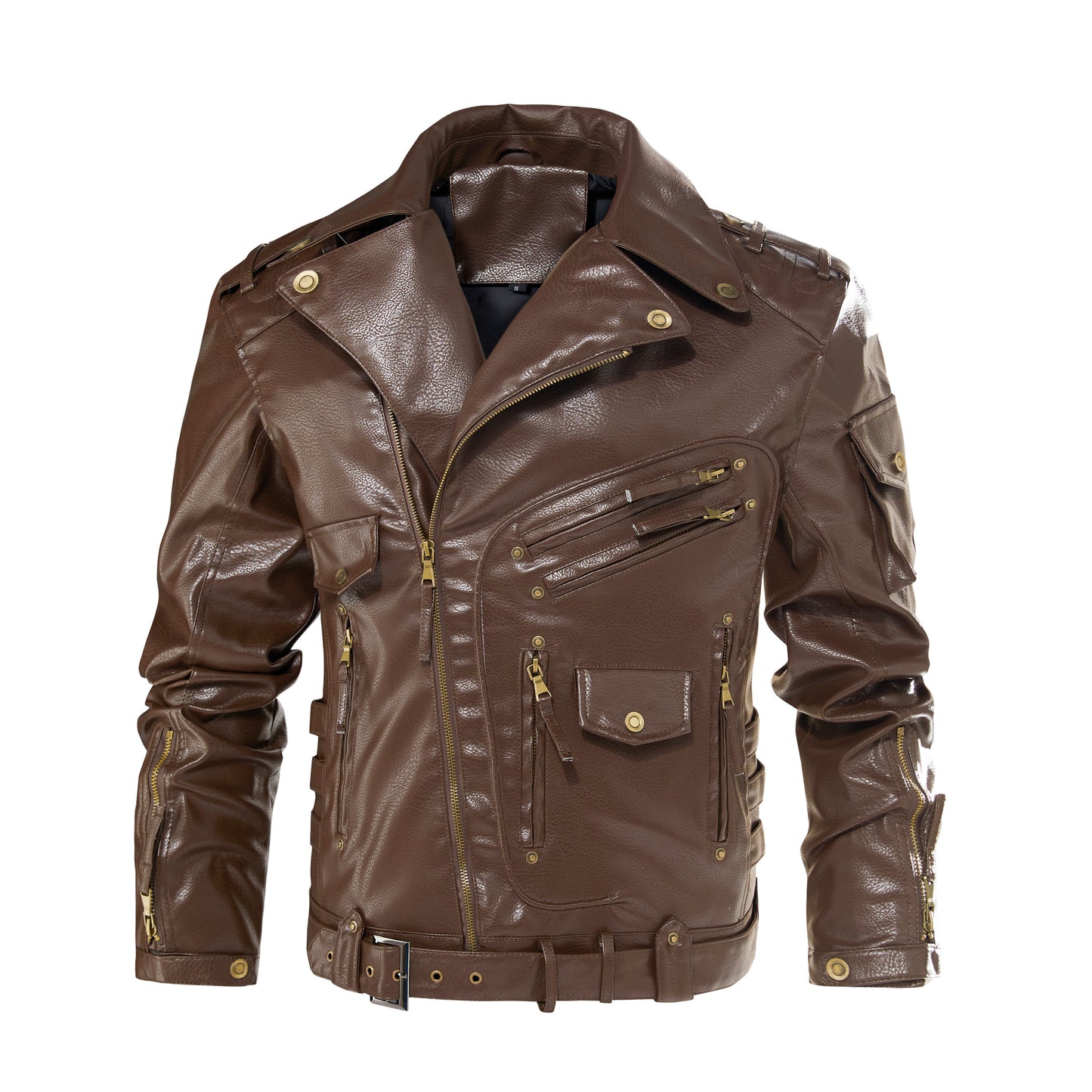 Motorcycle Leather Jacket, Punk Style PU Jacket