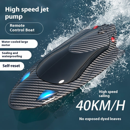 Remote-control Ship Rowing High Speed Boat Racing Water Toy Water-cooled Turbojet Ship Model