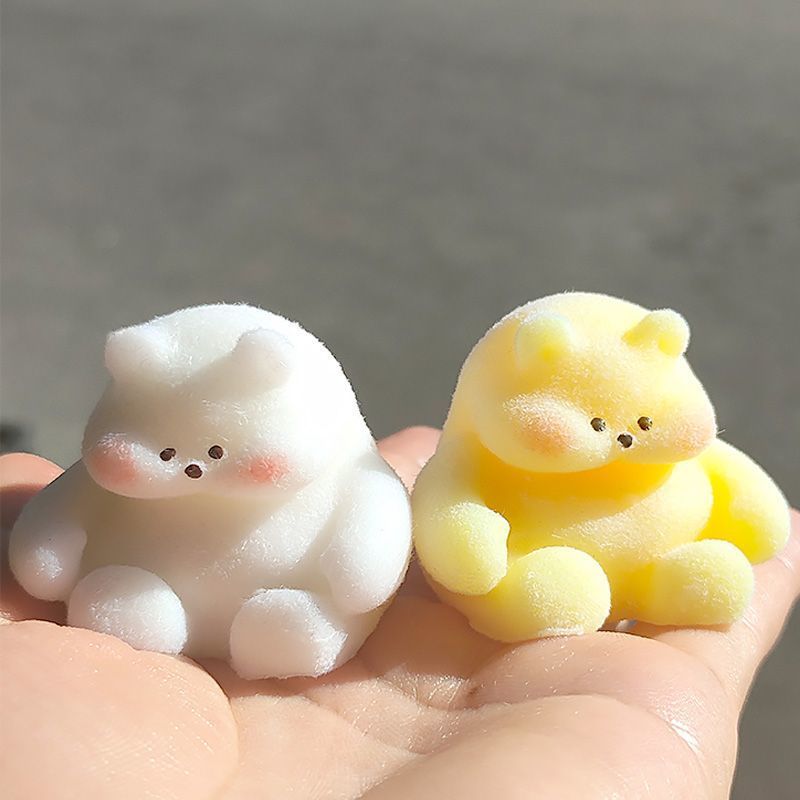 Dopamine Rainbow Kitten Cheese Squeezing Toy Silicone Slow Rebound Decompression