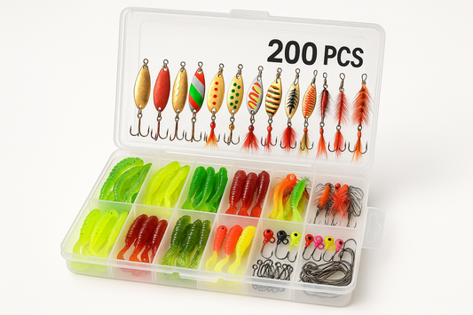 Fishing Lure Kit 200 - Complete Tackle Set for Fresh & Saltwater Angling