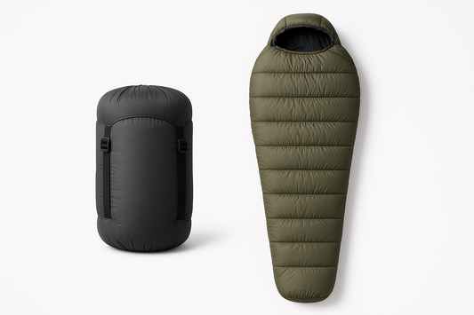 Sleeping bag packed vs unpacked comparison